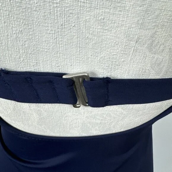 Athleta 32 B/C Tankini Swim Top Blue High Neck Modest Underwire EUC - Picture 5 of 11